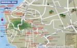Pattaya kart på russisk med attraksjoner og hoteller
