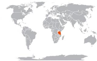 Tanzanie na mapě Řeky v Tanzanii na mapě