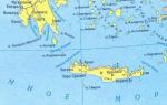 Peta Kreta dalam bahasa Rusia Dimana pulau Kreta di peta dunia